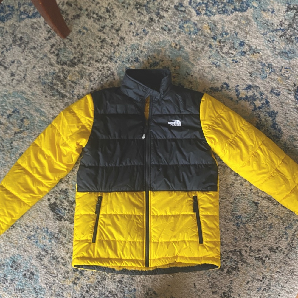 The North Face Two-Tone Yellow and Black Puffer Jacket